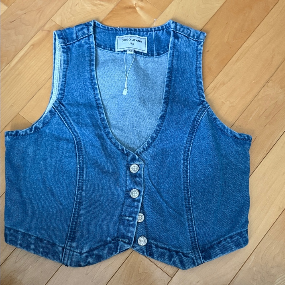 Denim Blue Sleeveless Vest